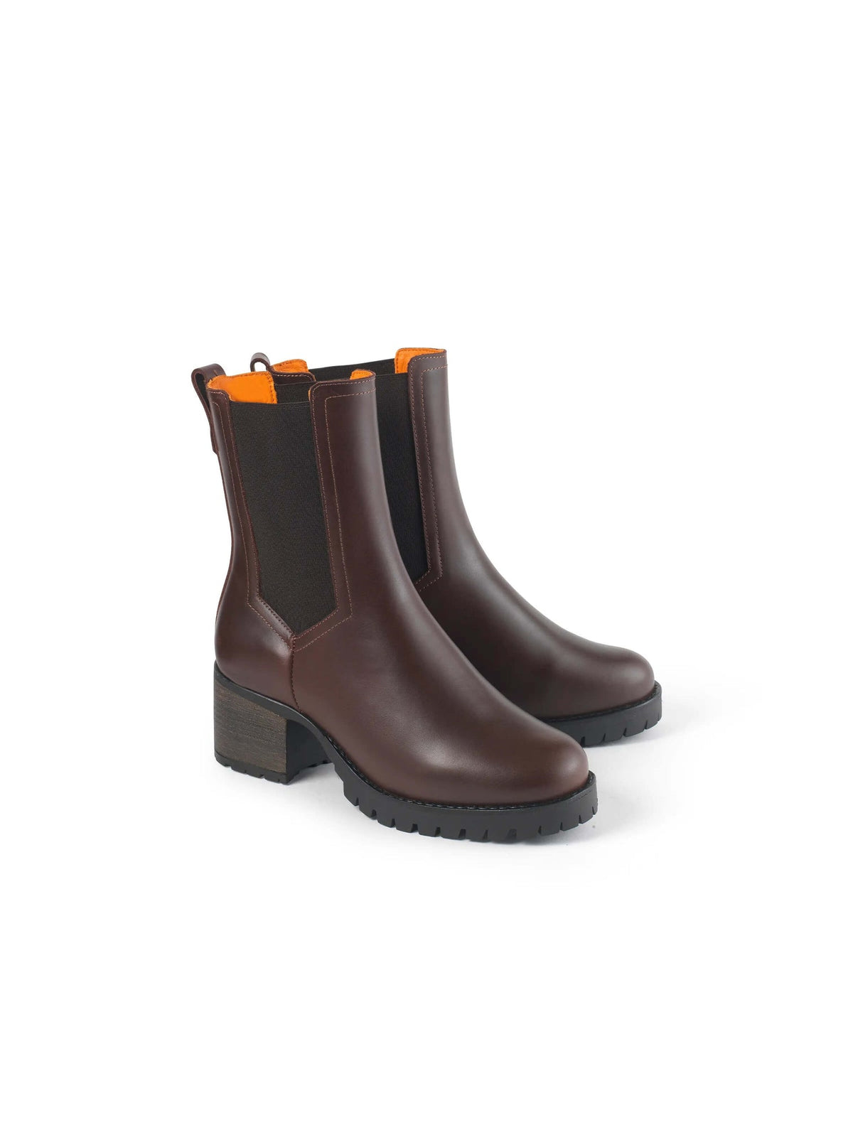 Boudica Mahogany leather Heeled ankle boots