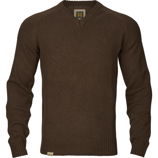 Vincent Merino V-neck Pullover Demitasse Brown