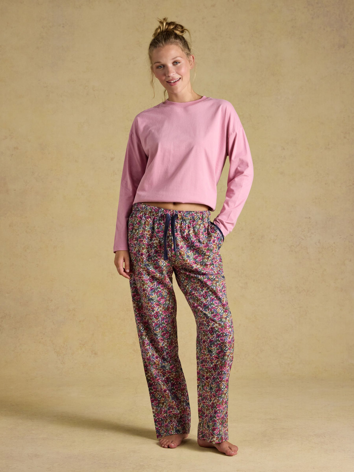 Pink Cotton Long Sleeve Pyjama Top