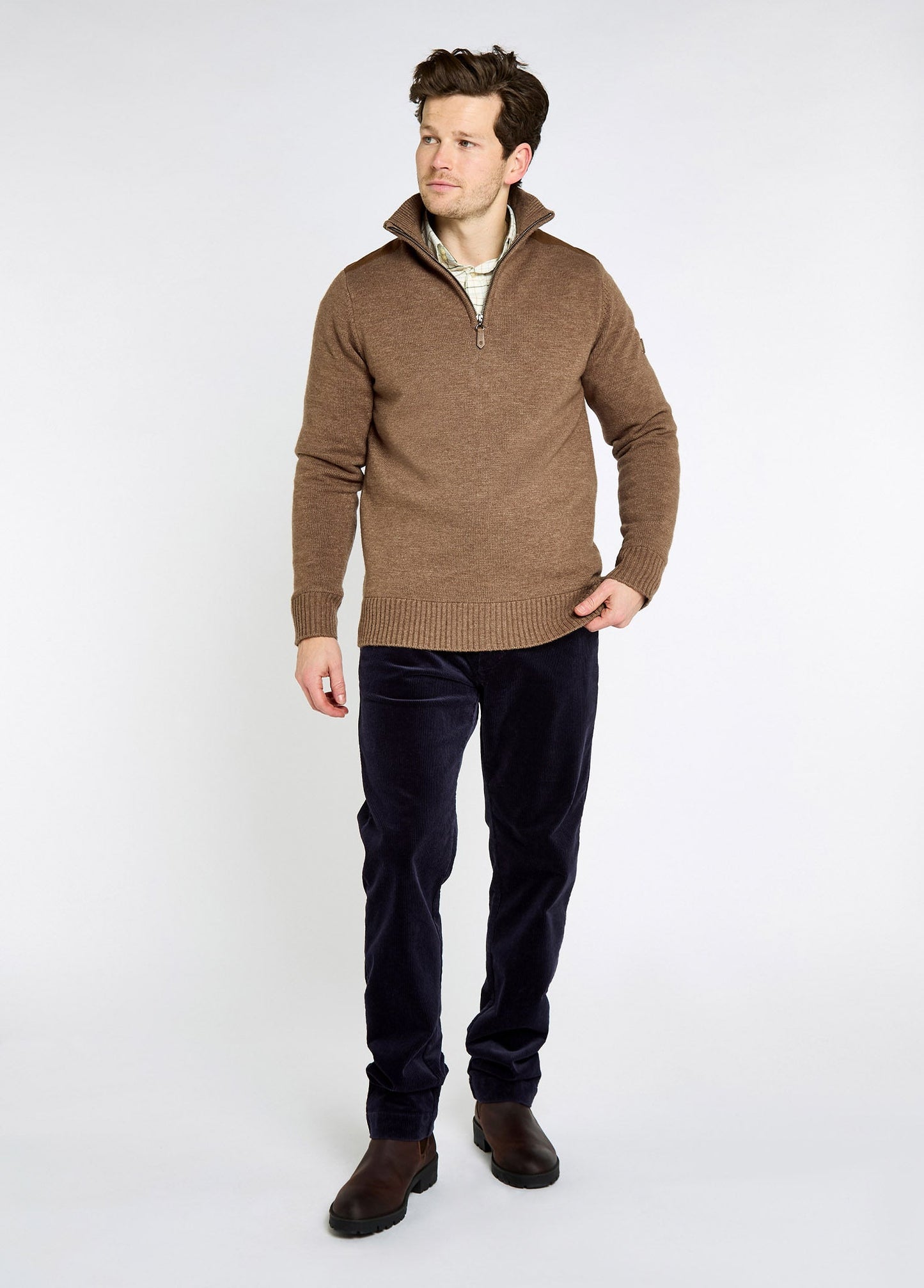 Doherty Mens Zip Neck weater- Elk