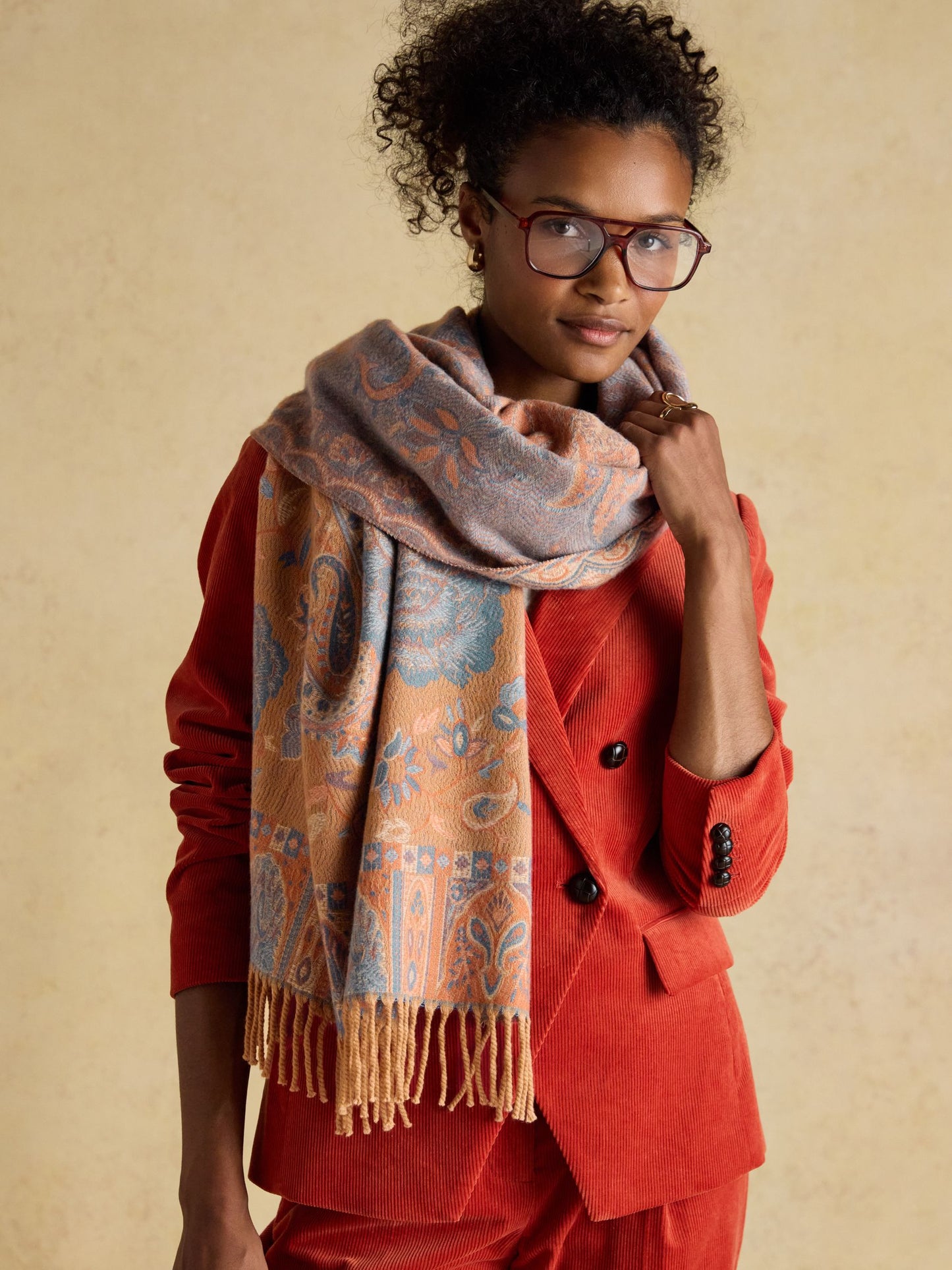 Erin Neutral Jacquard Scarf