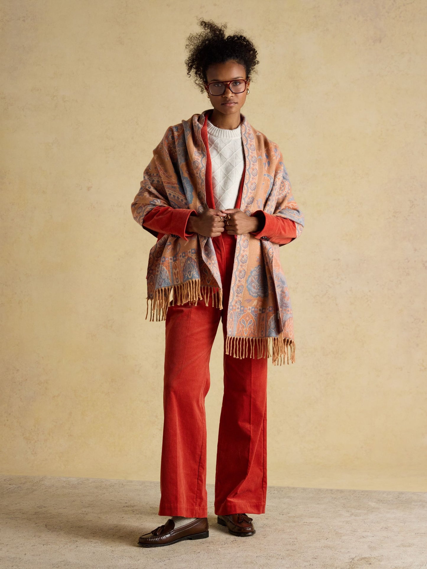 Erin Neutral Jacquard Scarf