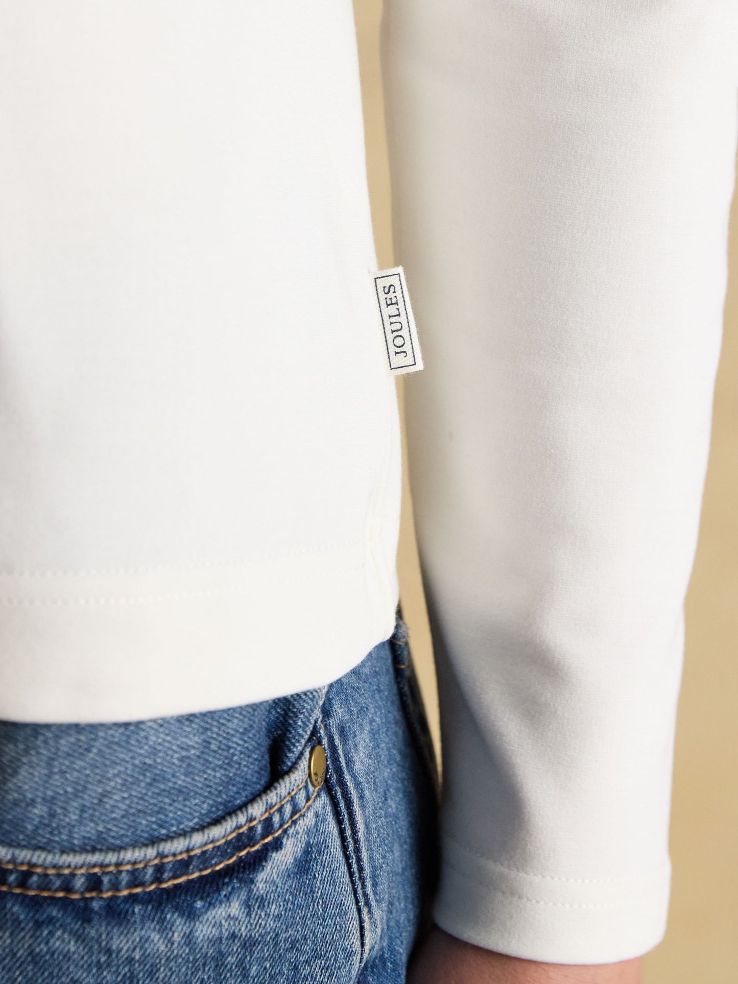 Heidi Cream Frill Neck Jersey Fitted Top