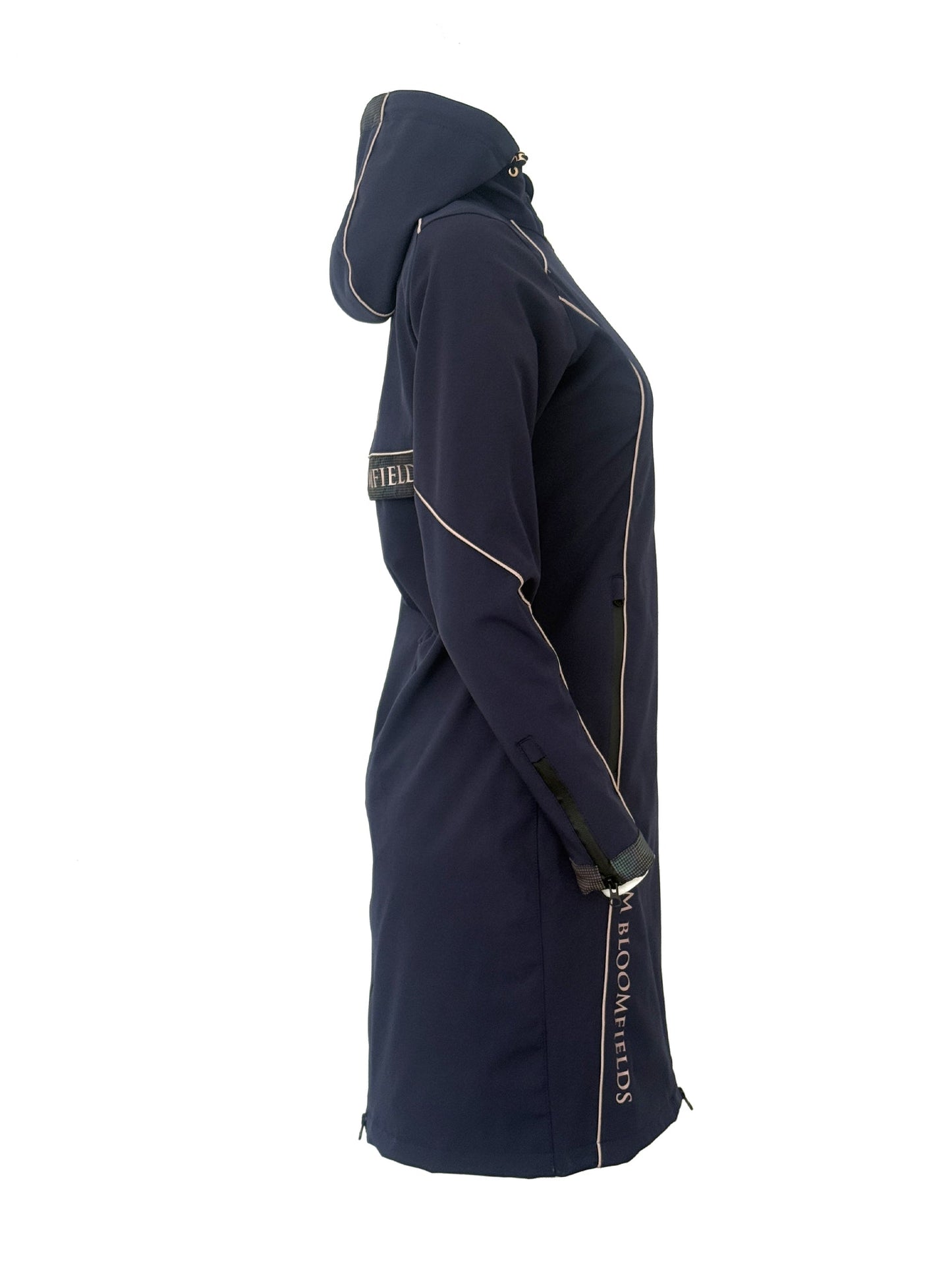 Faye Navy Long Rain Coat
