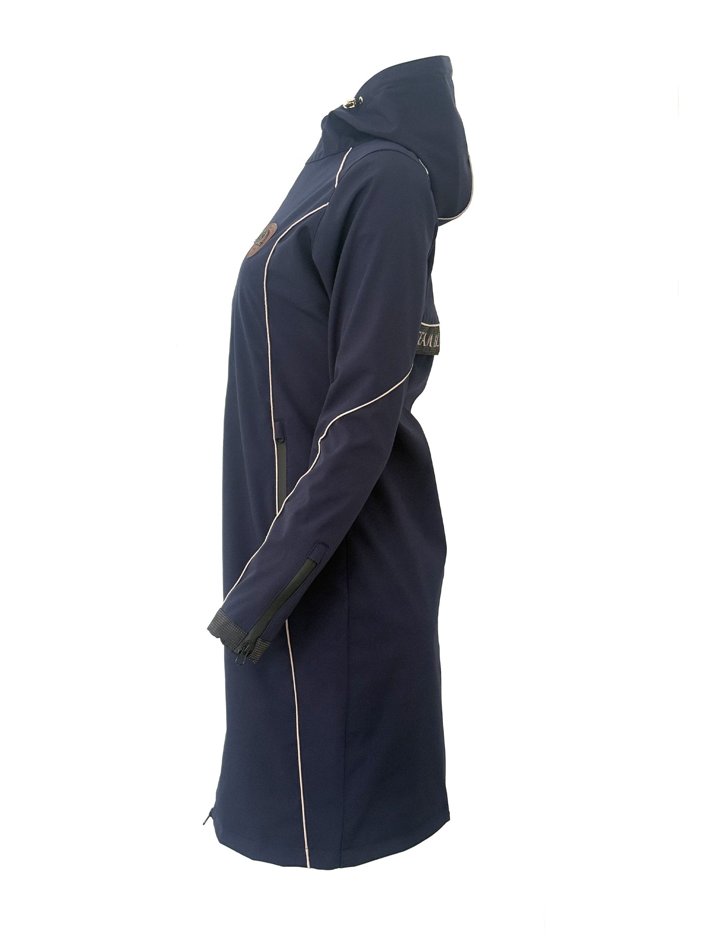 Faye Navy Long Rain Coat