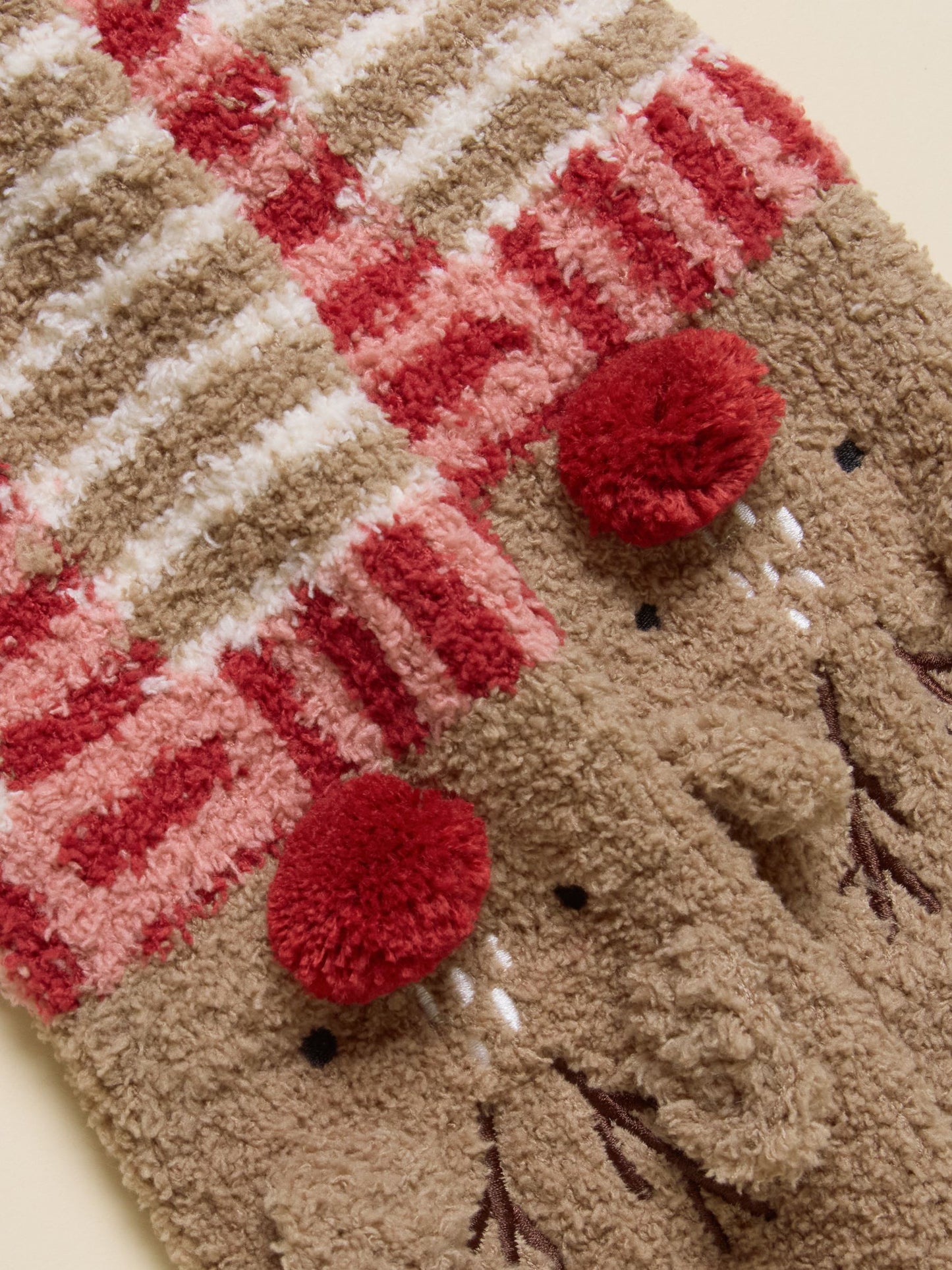 Women's Fluffy Brown Stripe Socks (size 4-8)