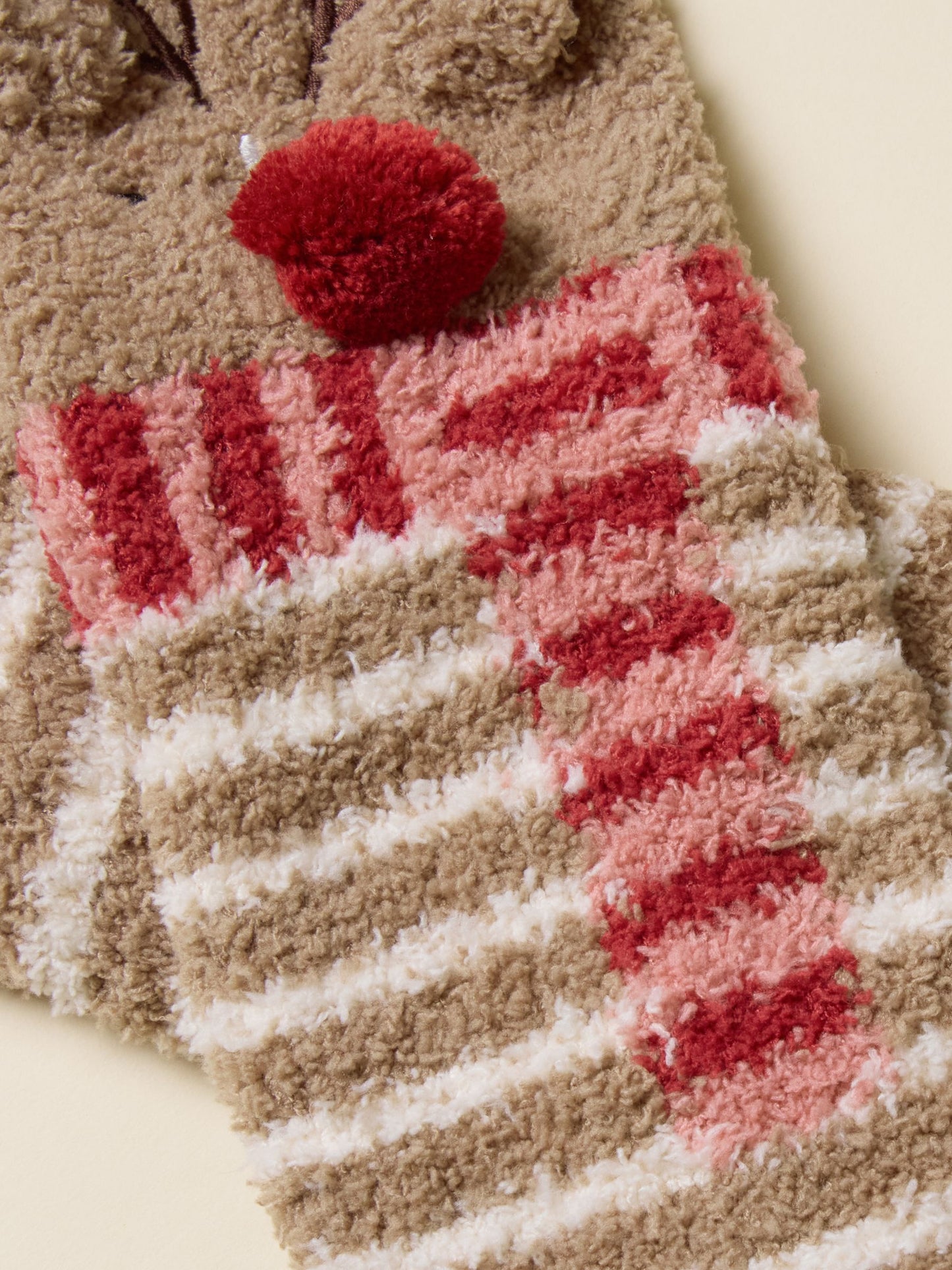 Women's Fluffy Brown Stripe Socks (size 4-8)