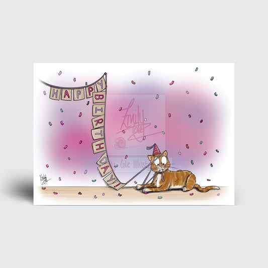 Ginger Cat Birthday Card