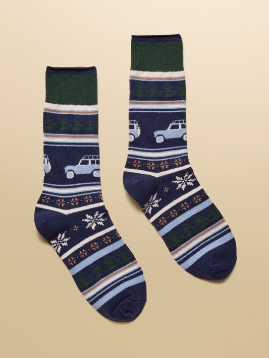 Men's Weston Navy Fair Isle Sock