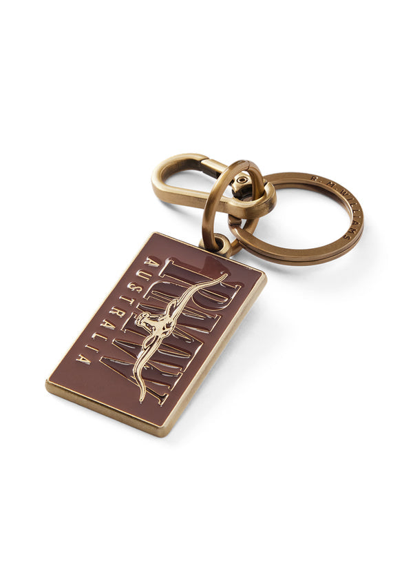 Heritage Logo Enamel Keyring - Brown