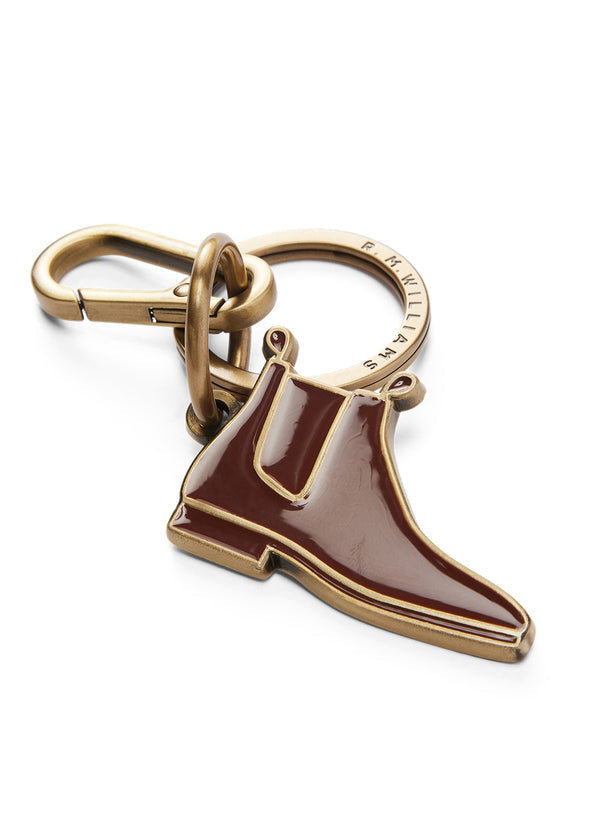 Boot Enamel Keyring - Chestnut