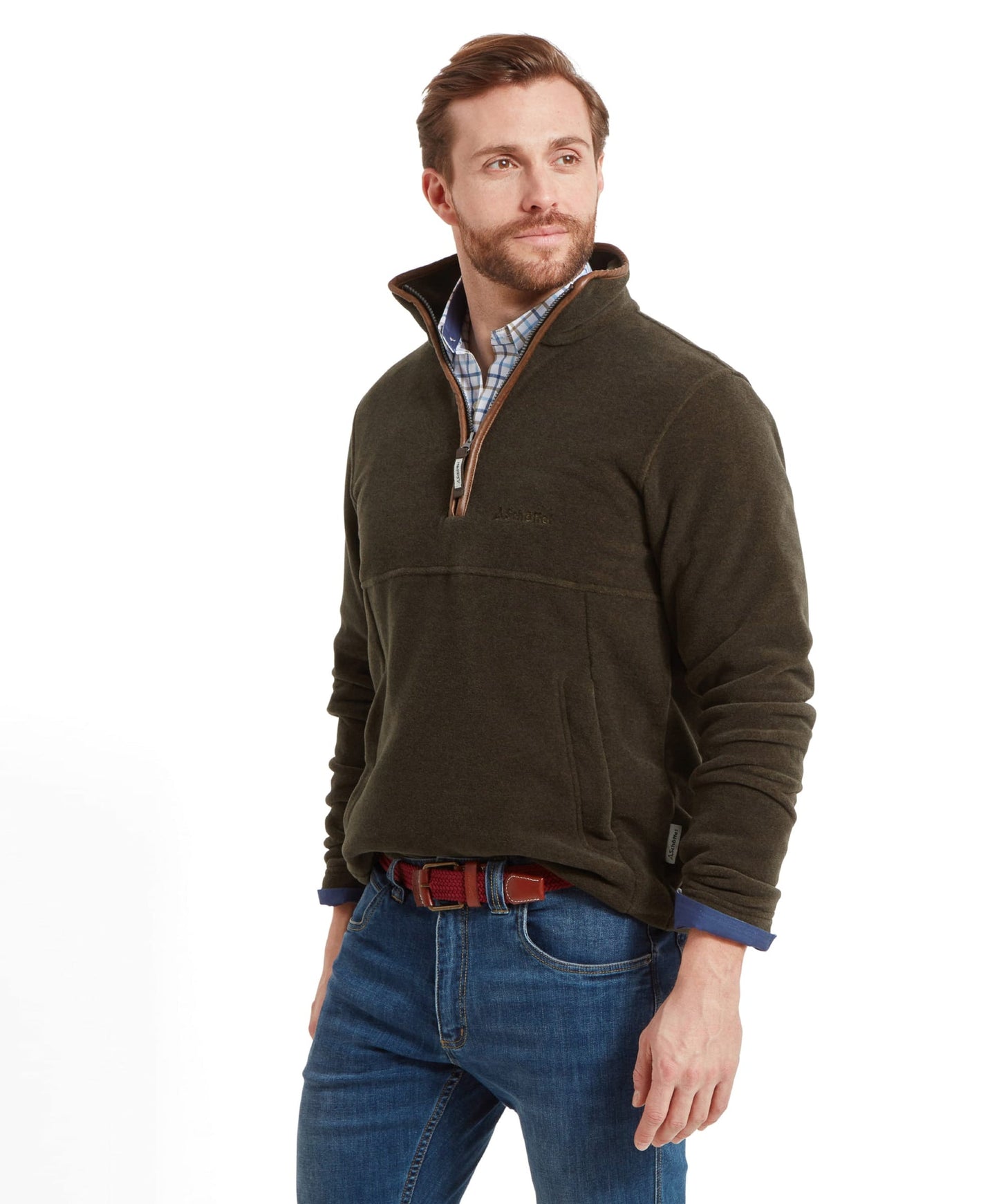 Berkeley Quarter Zip Fleece Dark Olive
