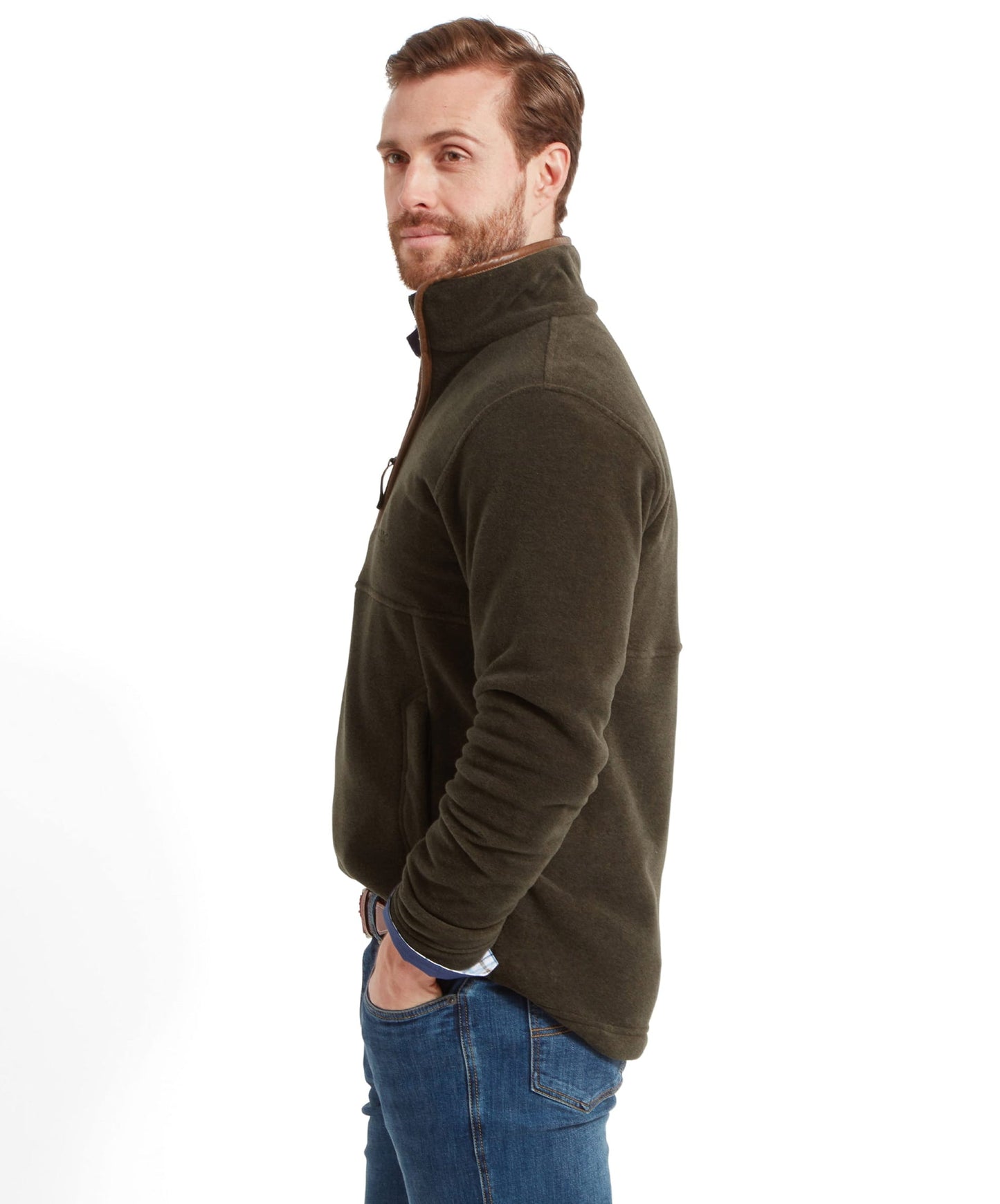 Berkeley Quarter Zip Fleece Dark Olive