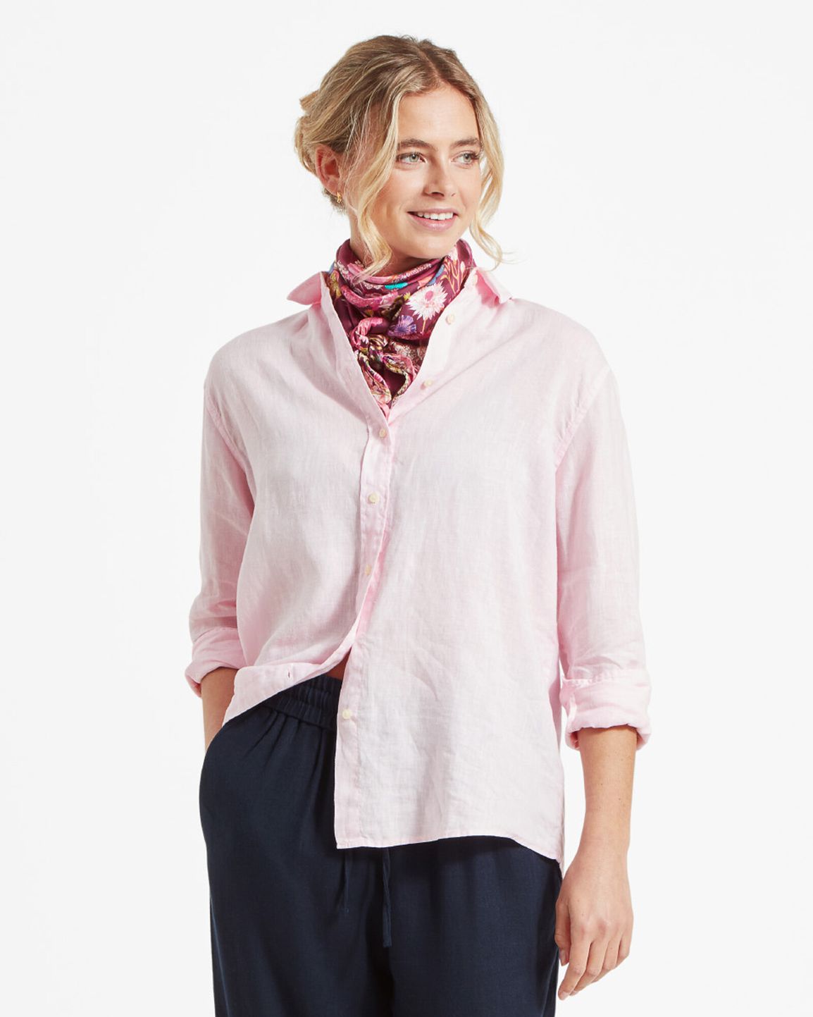 Salthouse Linen Shirt -Pale Pink