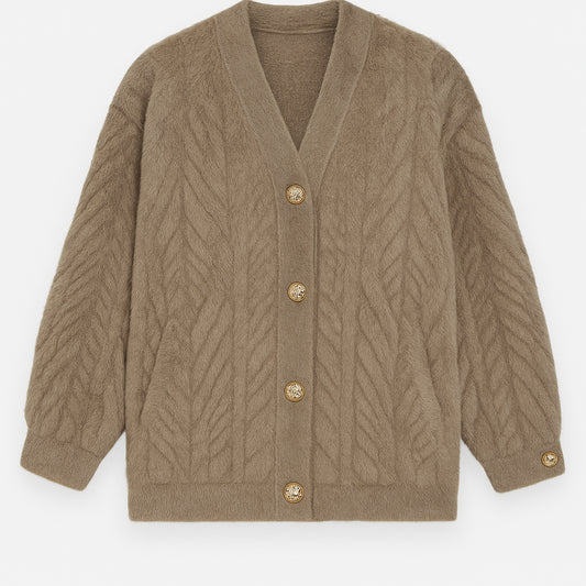 The Balmoral Faux Fur Cardigan Coat – Cappuccino