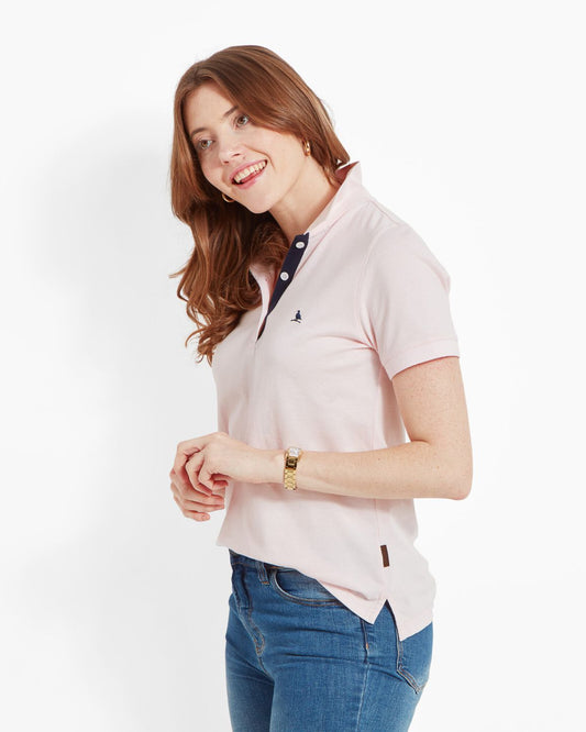 Ladies St Ives Polo Shirt Pale Pink