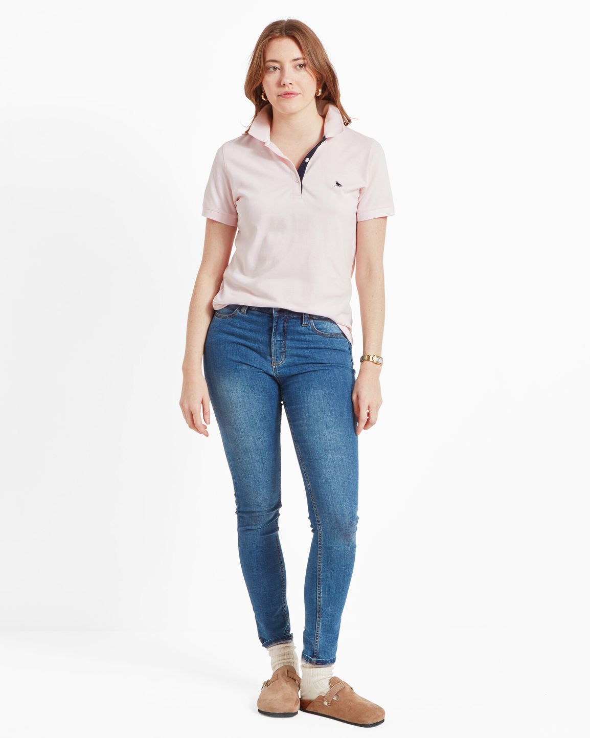 Ladies St Ives Polo Shirt Pale Pink