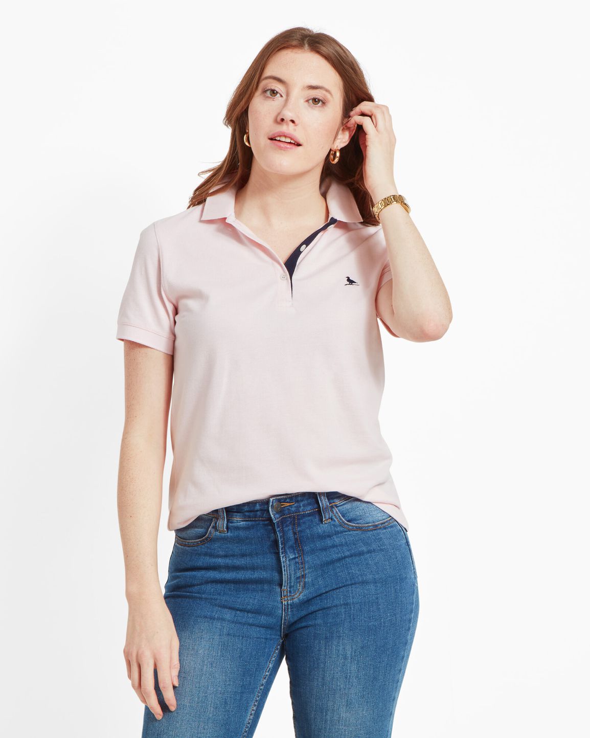 Ladies St Ives Polo Shirt Pale Pink