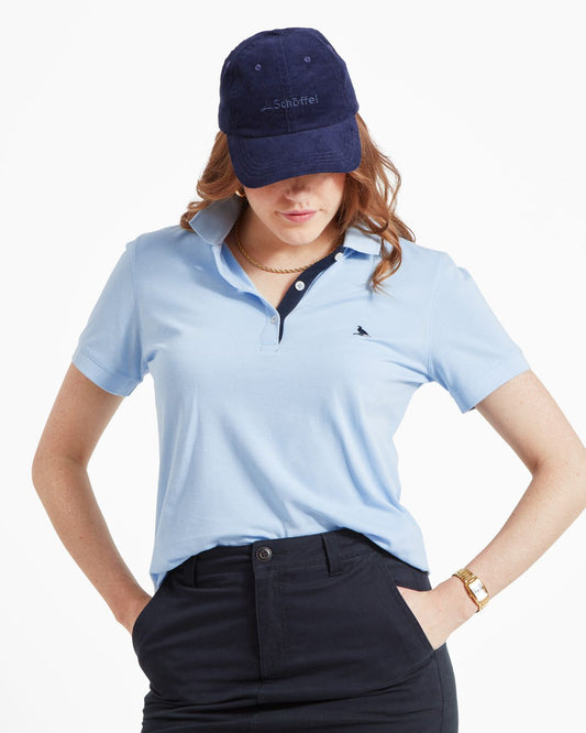 Ladies St Ives Polo Shirt Sky Blue