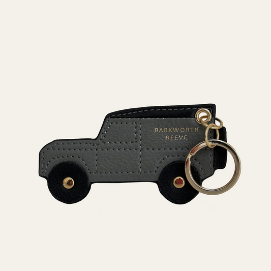 Off Road 4x4 keyring Grey & Black Leather