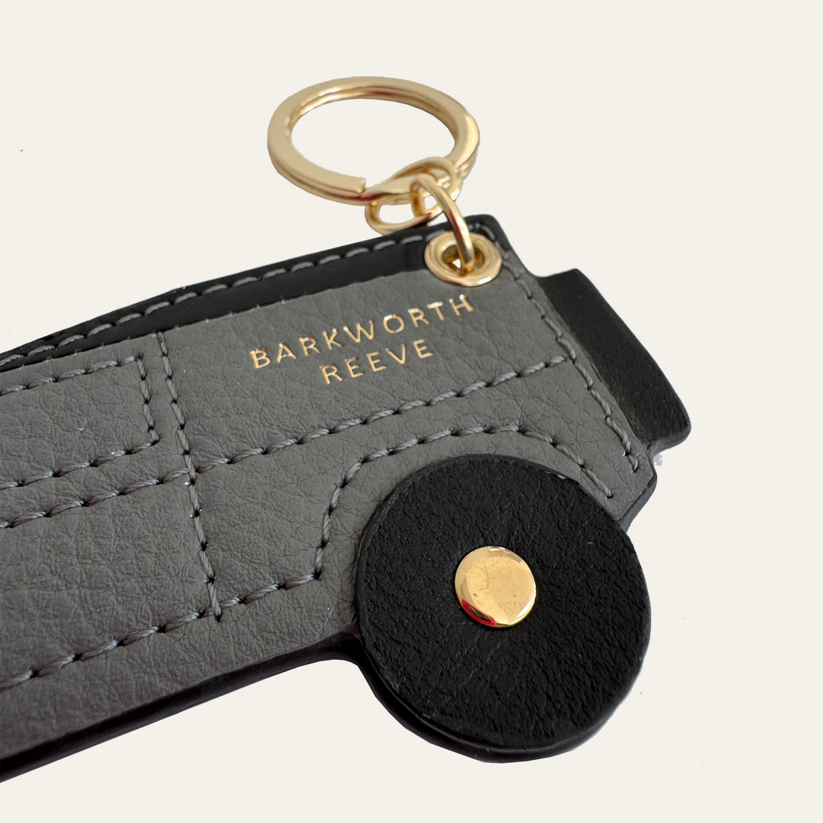 Off Road 4x4 keyring Grey & Black Leather