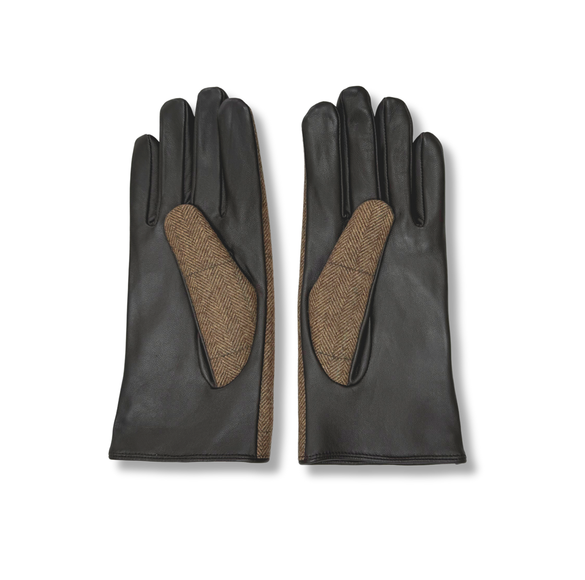 Ladies Tweed & Leather Gloves