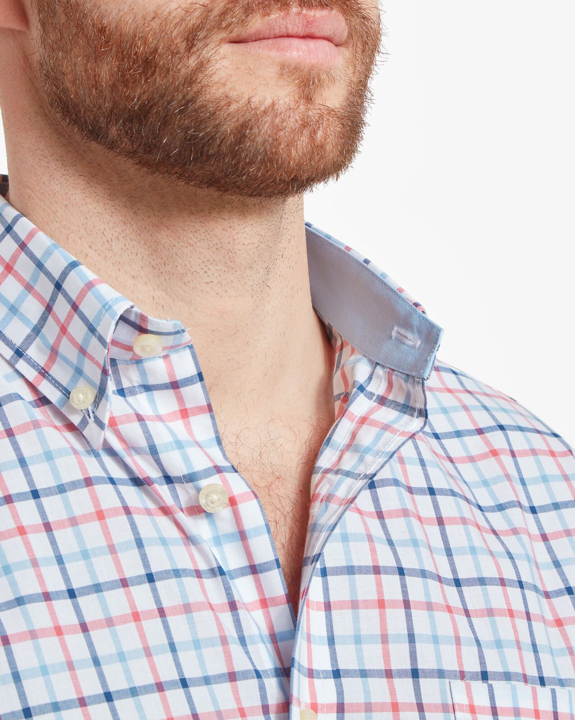 Holkham Classic Shirt Sky Blue/Sun Coral