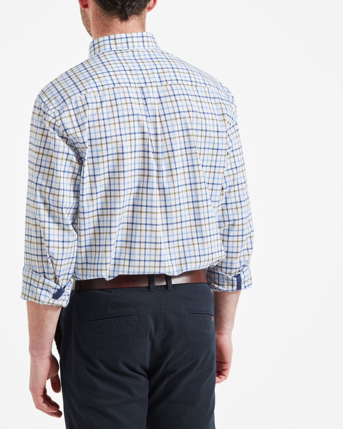 Holkham Classic Shirt Khaki/Sky blue