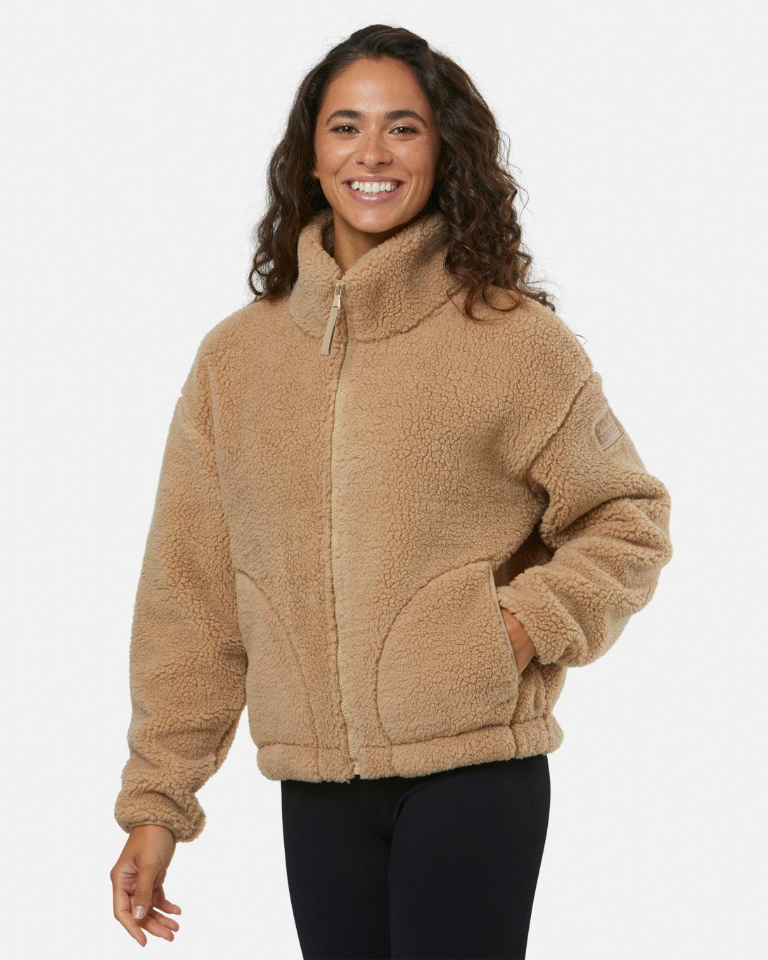 Industry High Collar Fleece Jacket Sandstone