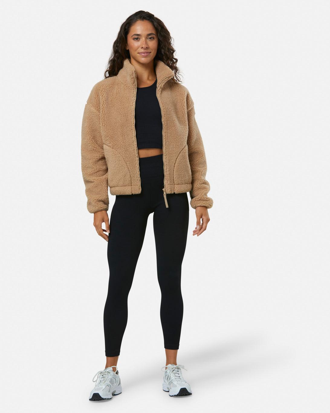Industry High Collar Fleece Jacket Sandstone