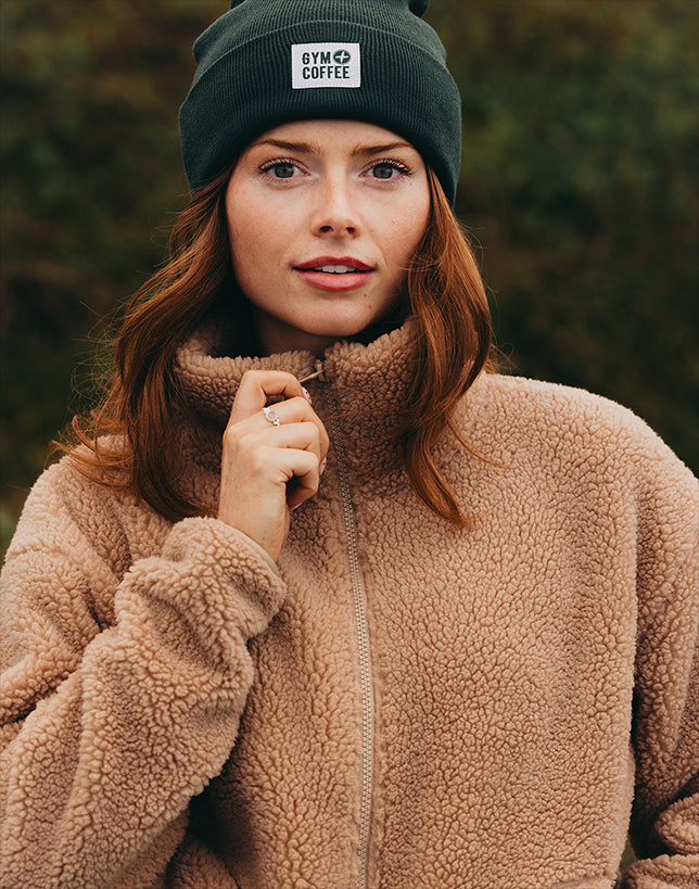 Industry High Collar Fleece Jacket Sandstone