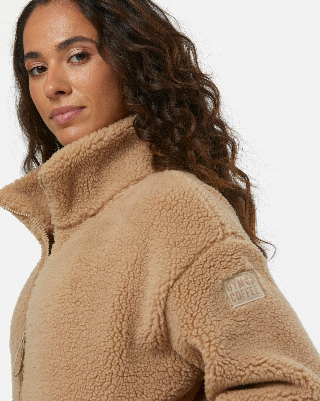 Industry High Collar Fleece Jacket Sandstone