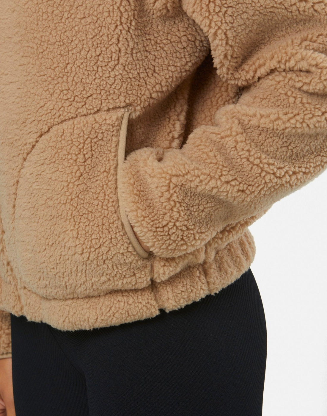 Industry High Collar Fleece Jacket Sandstone
