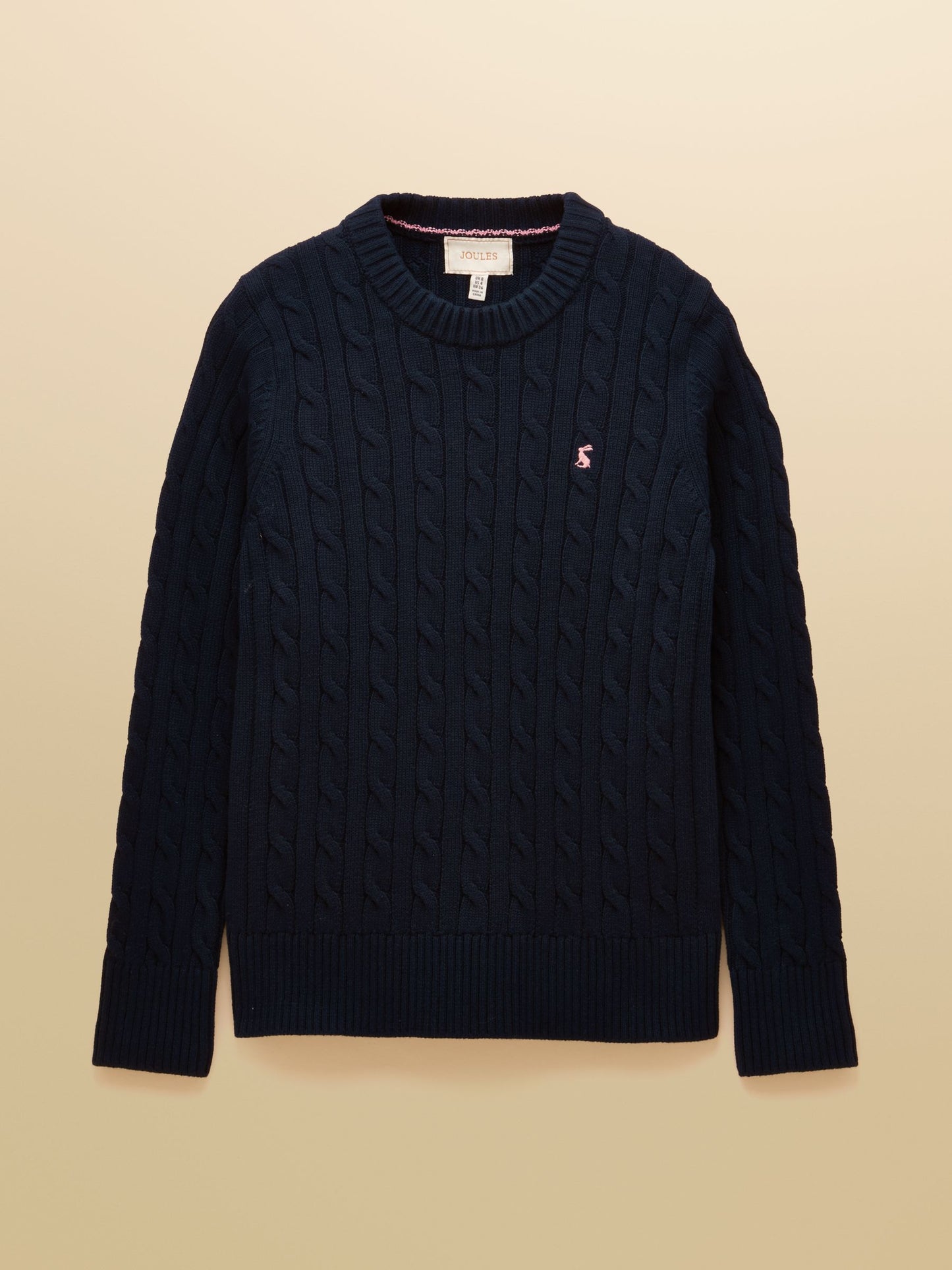 Classic Cable Navy Cotton Crew Neck Jumper