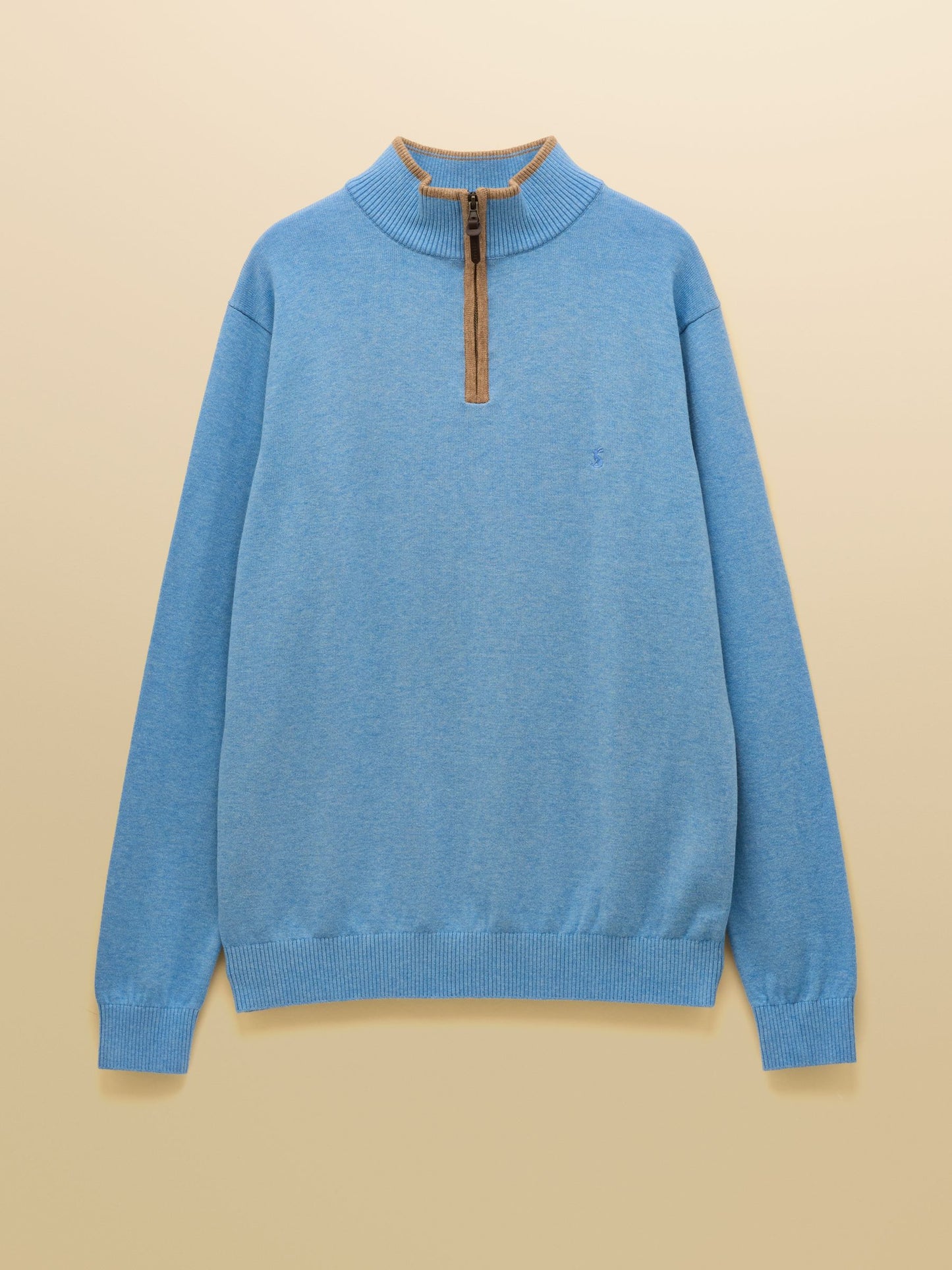 Hillside Light Blue Quarter Zip Knitted Jumper