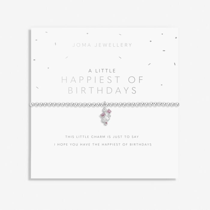 A Little 'Happiest Of Birthdays' Bracelet in Silver Plating