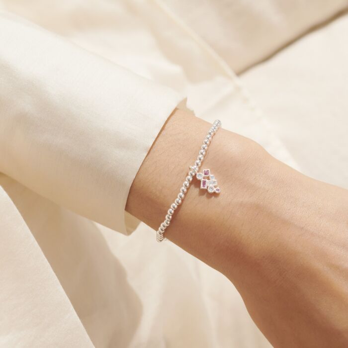 A Little 'Happiest Of Birthdays' Bracelet in Silver Plating
