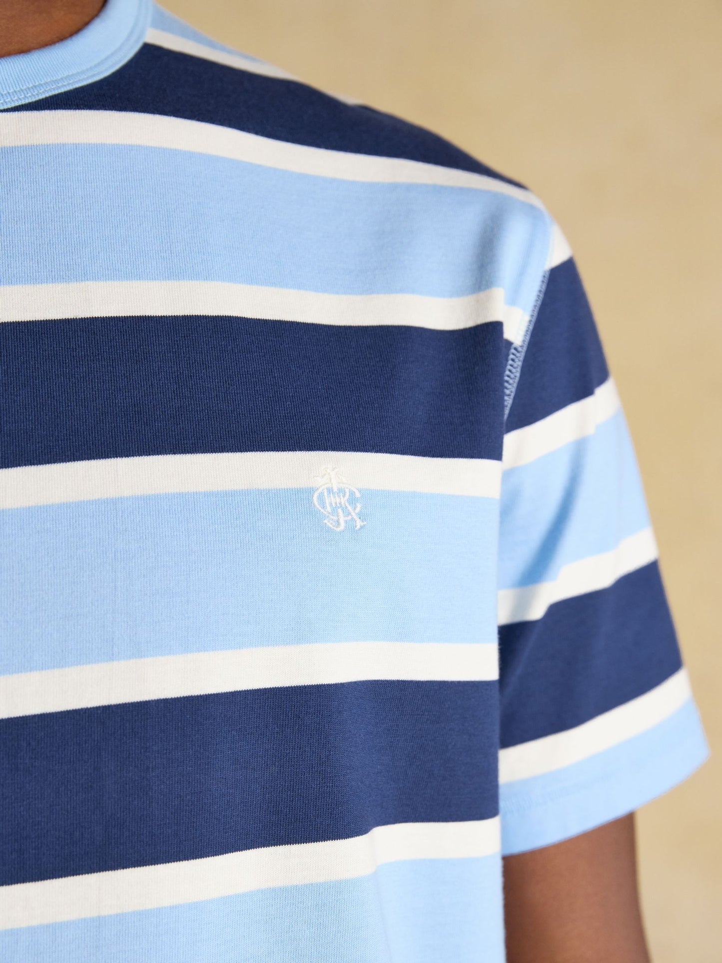 Rugby Club Navy Crew Neck Cotton T-Shirt