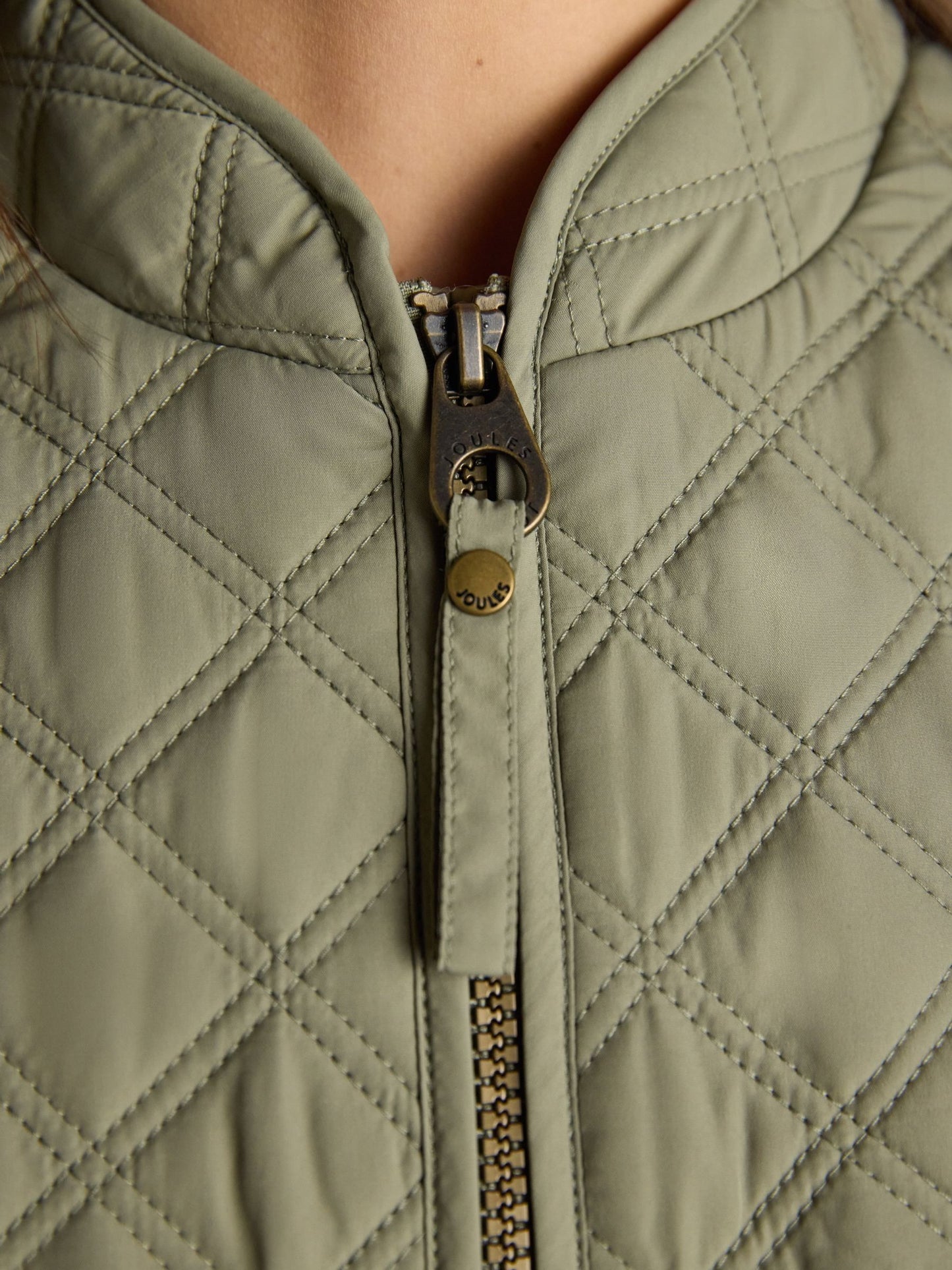 Minx Sage Green Showerproof Diamond Quilted Gilet Sage Green