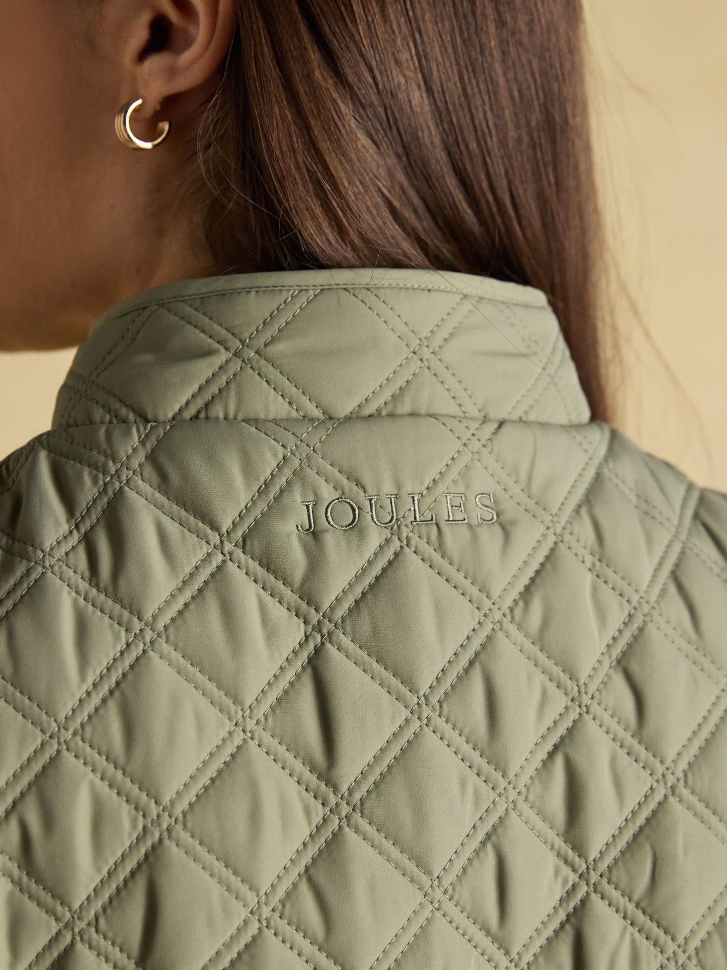 Minx Sage Green Showerproof Diamond Quilted Gilet Sage Green