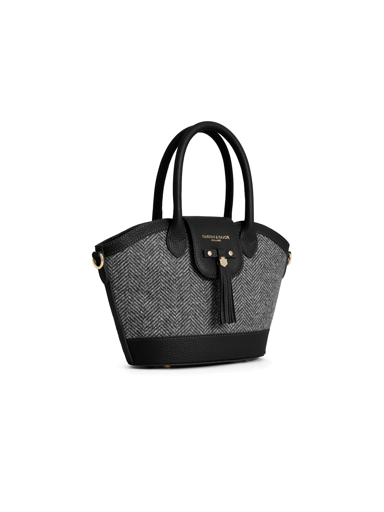 Windsor Black Herringbone Tote Bag