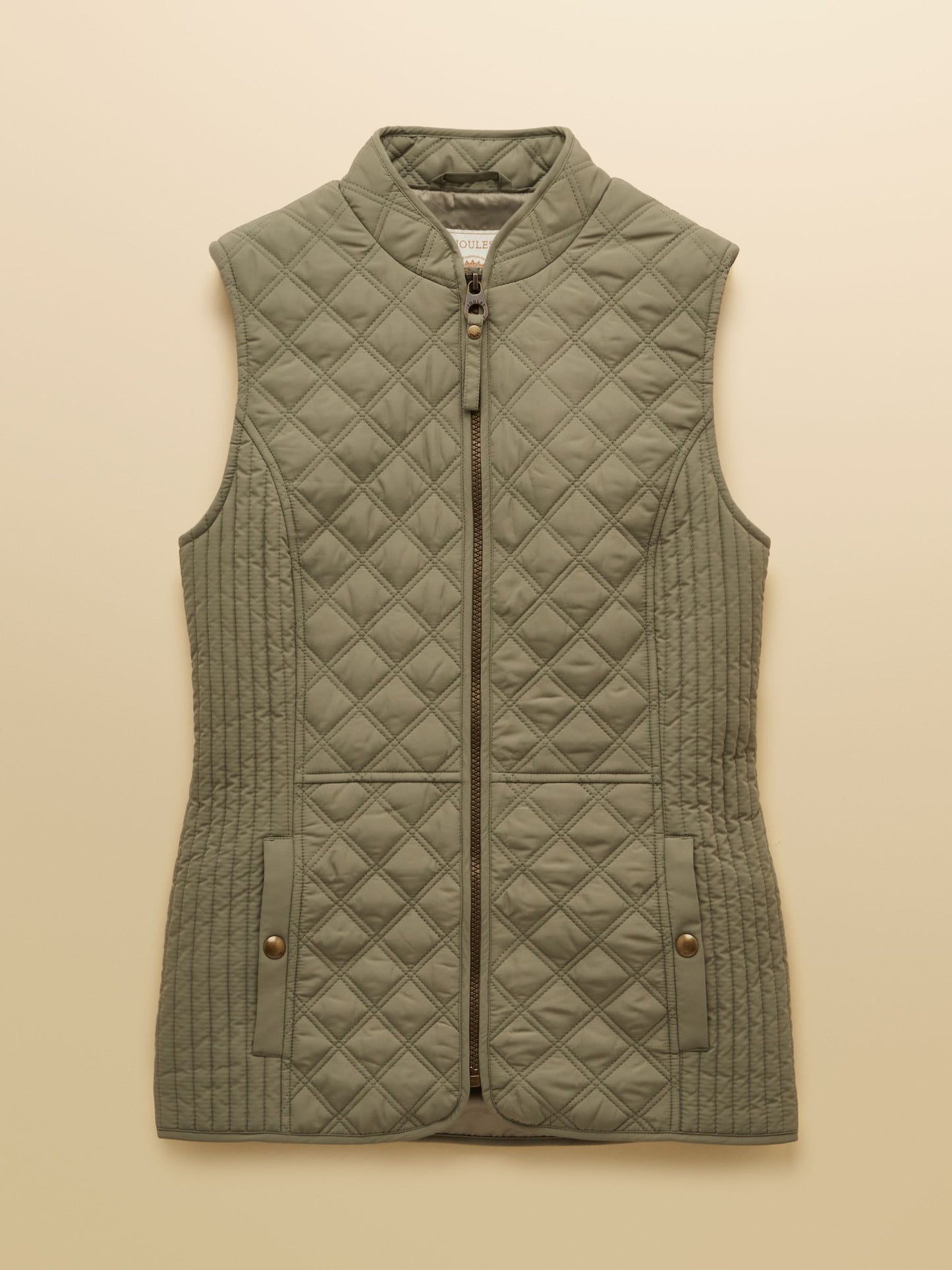 Minx Sage Green Showerproof Diamond Quilted Gilet Sage Green