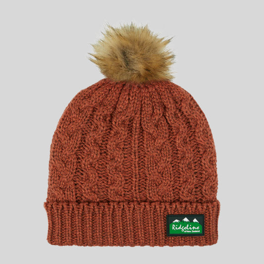 Nordic Fleck Bobble Hat Russet