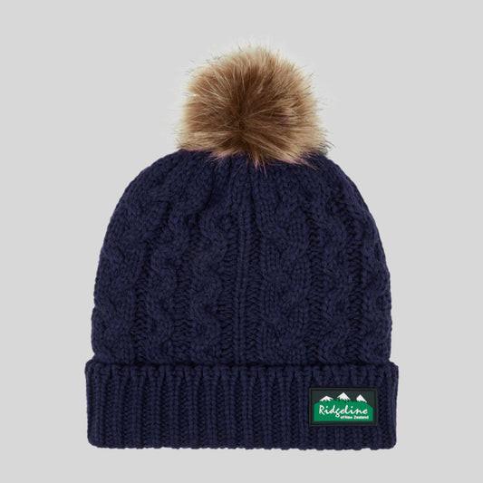 Nordic Fleck Bobble Hat Navy