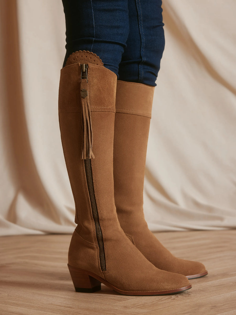 Regina Tan Heeled Knee-High Boots - Regular Fit