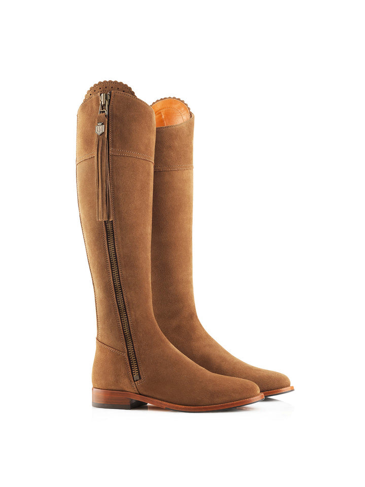 Regina Tan Flat Knee-High Boots - Regular Fit