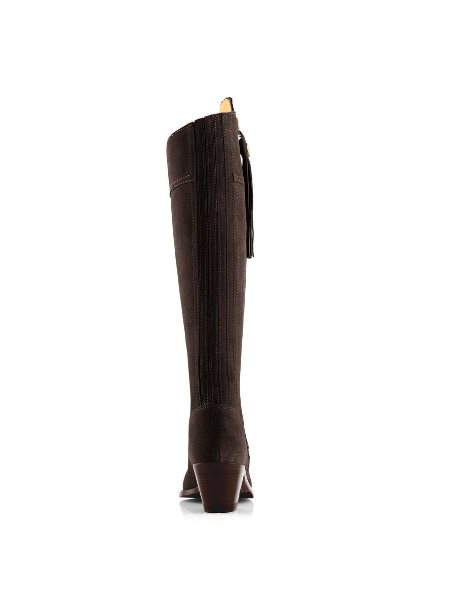 Regina Chocolate Heeled Knee-High Boots - Regular Fit