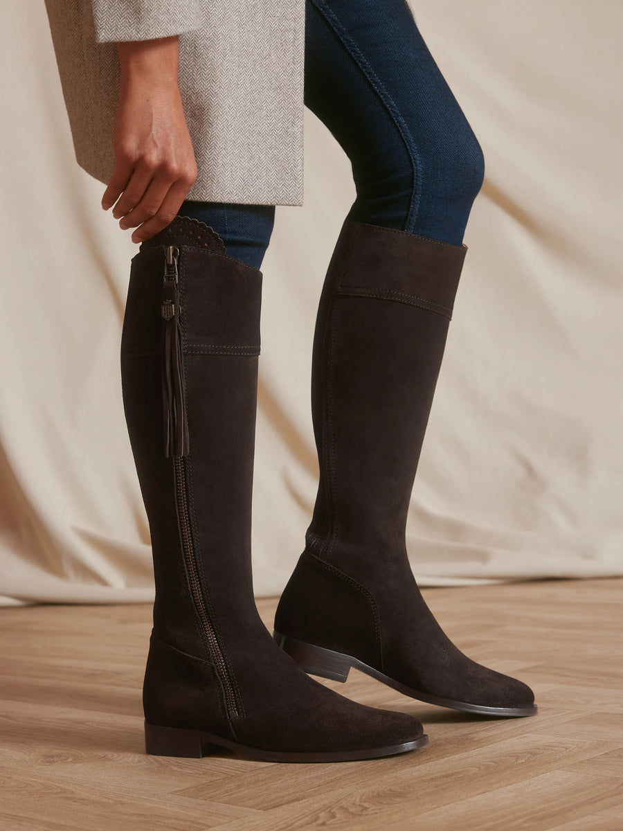 Regina Chocolate Flat Knee-High Boots - Regular Fit