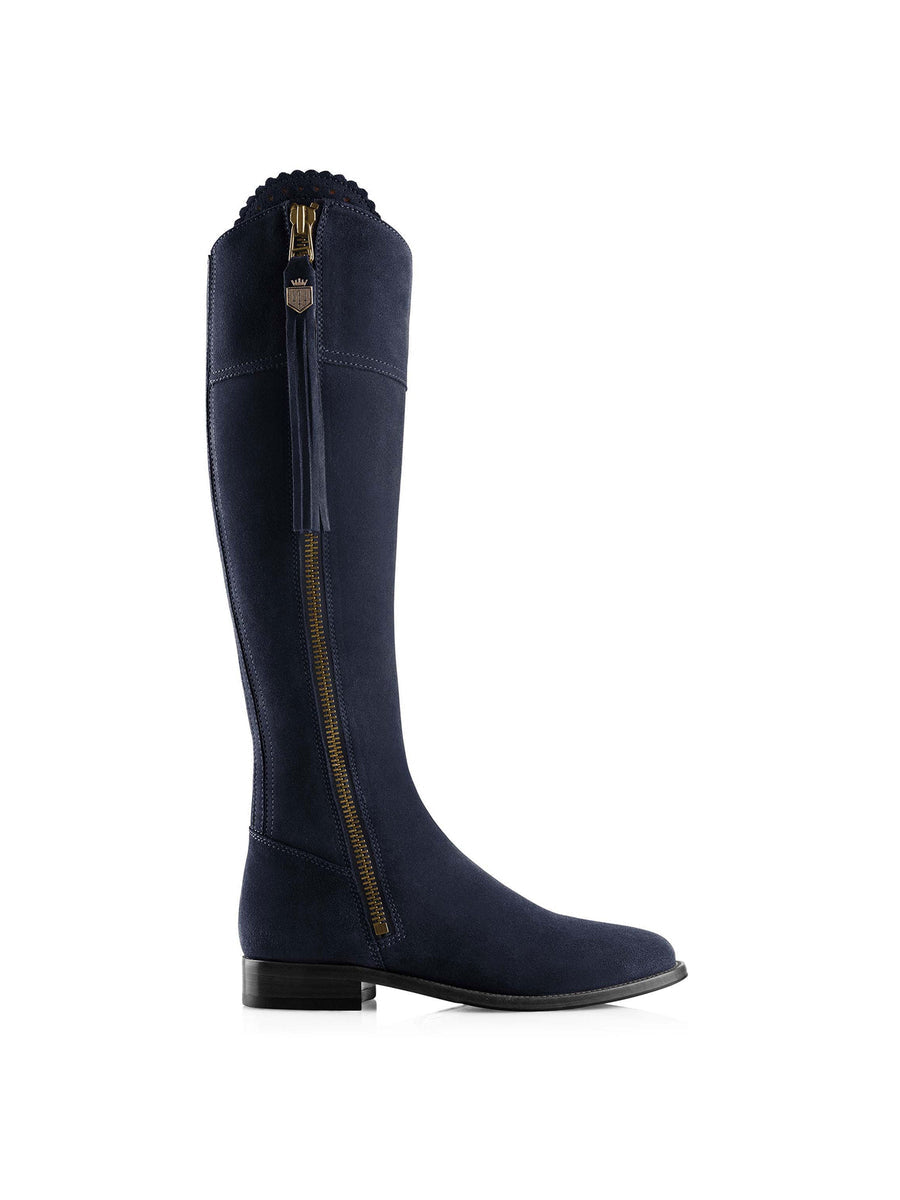 Regina Navy Flat Knee-Hight Boots - Regular Fit