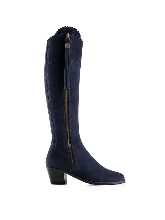 Regina Navy Heeled Knee-High Boots - Regular Fit